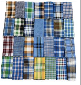 Checked Polyester Lungi Casual Wear 2 Mtr, Technics : Handloom