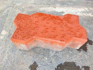 60mm Orange Cement Zig Zag Paver Block