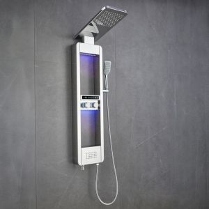 Smart Rain Panel LED Shower System, Color : Silver