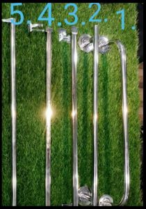 SS Wall Mount Bathroom Rod Set, Packaging Type : Box