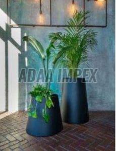 Black Duo Bold Cylindrical Iron Planter Stand