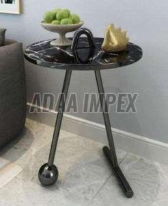 Fancy Glossy Black Top Side Table 16x16 Inch