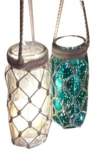 Tea Light Hanging Candle Jar Set, Shape : Pillar for Decoration