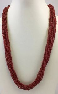 NK 10969 Maroon Beaded Necklace
