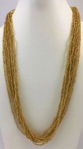 Polished Plain Golden Beaded Necklace Party Wear Antique