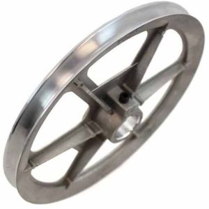 Silver Aluminum Blower Pulley, Shape : Round