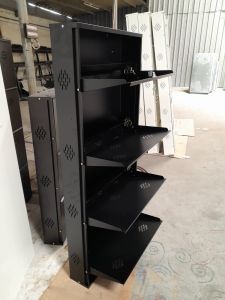 Powder Coated Brown Metal Shoes Rack