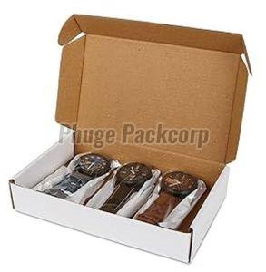 Paper Plain Watch Corrugated Packaging Box, Color : White