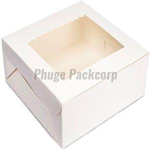 Plain Paper Window Cake Packaging Box, Color : White