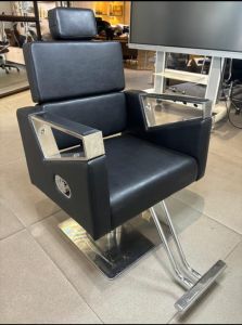 Salon Stainless Steel Galaxy Handle Chair-Black [only Top]