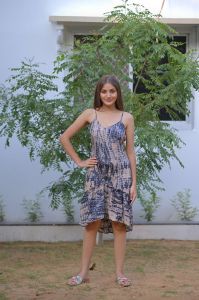 Printed Ladies Frill Dress