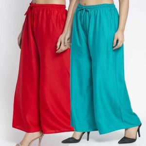 Cotton Polyester Ladies Plain Palazzo Pants Casual Wear