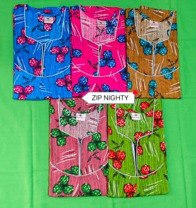 Ladies Zipper Cotton Nighties