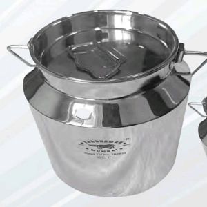 Polished Stainless Steel Milk Can, Color : Silver