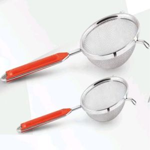 Stainless Steel Wire Mesh Strainer, Color : Silver