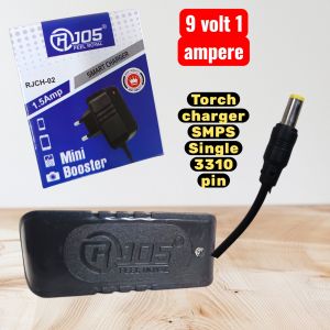 Battery Torch Charger, Color : Black, Brand Name : RJ05