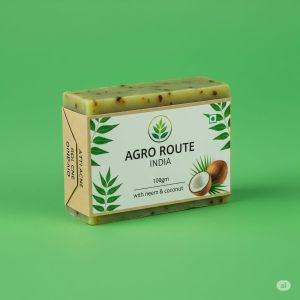 Neem and Coconut Herbal Bath Soap, Color : Green