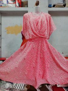 Chiffon Printed Ladies Party Wear Gown, Fit Type : Regular Fit