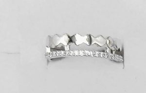 Chevron Dual Band Ladies Ring Geometric + Elegant Fusion