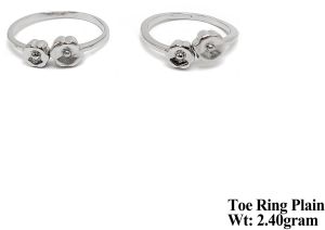 Floral Stone Silver Plain Toe Ring, Gender : Unisex