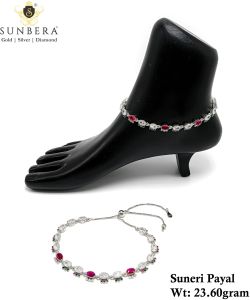 Suneri Stone Silver Anklet