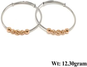 Two Tone Textured Bead Hoop Earrings, Gender : Women