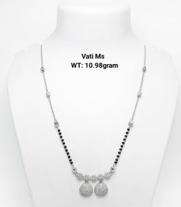 Vati MS Silver Beaded Drop Necklace