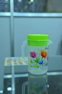 2.5 Liter Flower Printed Transparent Water Jug