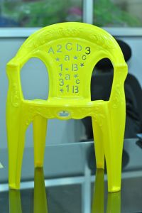 Bright Yellow Plastic Baby Chair