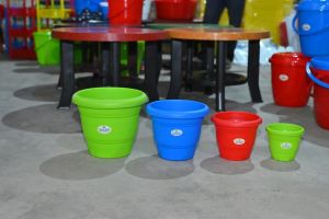 Multi Color Round Plastic Flower POT