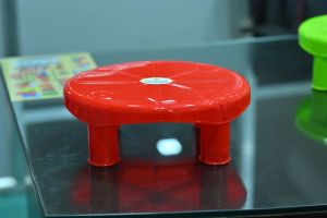 Red Plastic Round Bath Stool