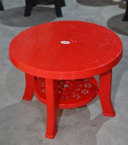 Red Round Plastic Coffee Table
