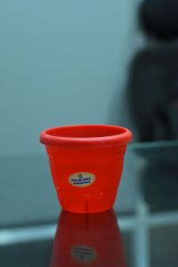 Red Round Plastic Flower POT