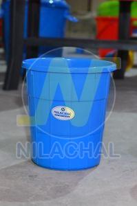 Plastic 30 Liter Blue Round Dustbin, Brand Name : Nilachal