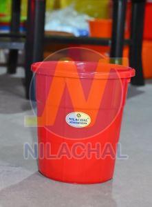 Plastic 30 Liter Red Round Dustbin, Brand Name : Nilachal