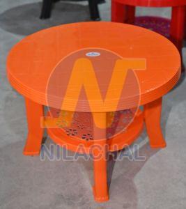 Orange Round Plastic Coffee Table Modern, Brand Name : Nilachal