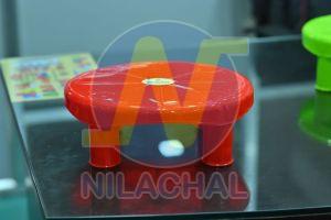Red Plastic Round Bath Stool, Brand Name : Nilachal for Bathroom