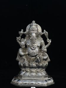 Lotus Pedestal Blessing Ganesha Sculpture
