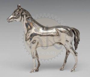 99.9 Silver Standing Pose Horse Sculpture