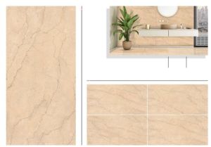 Beige Glossy Marble Tiles 600x1200mm for Flooring Or Wall