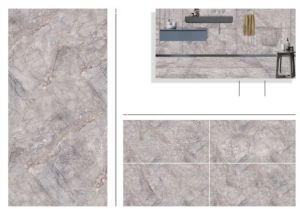 Italian Grey Glossy Bathroom Tiles 600x1200mm