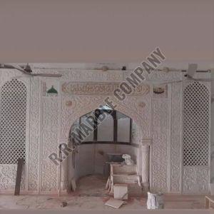 Polished Carved Marble Mosque Qibla, Color : White Standard