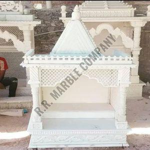 Carved Polished White Marble Temple Standard for Home, Office