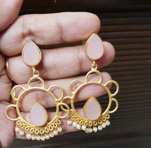 Ladies Druzy Pearl Fringe Earpiece