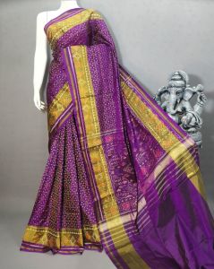 Ladies Purple Stripe Pallu Saree