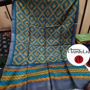 Ladies Zigzag Diamond Tussar Silk Stole