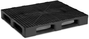 Polished Heavy Duty Plastic Pallets, Color : Black Single Faced