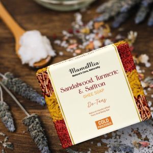 Sandalwood, Turmeric & Saffron Ghee Soap, Shape : Square