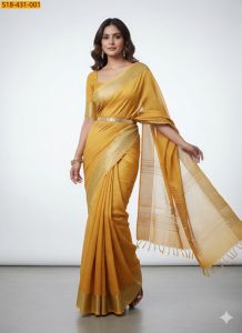Party Wear Plain Multicolor Women Silk Saree With Blouse Piece