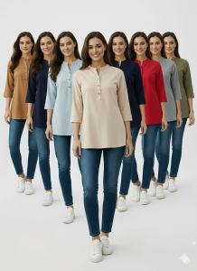 Plain Cotton Women Trendy Short Kurta, Color : Multicolor